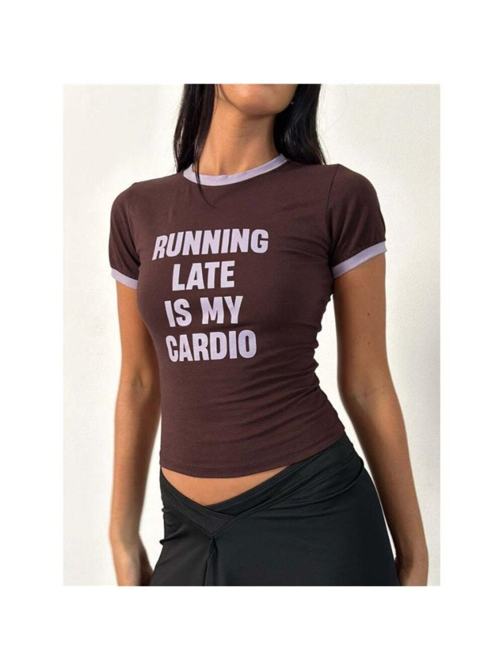 Letter Graphic Round Neck Short Sleeve T-Shirt